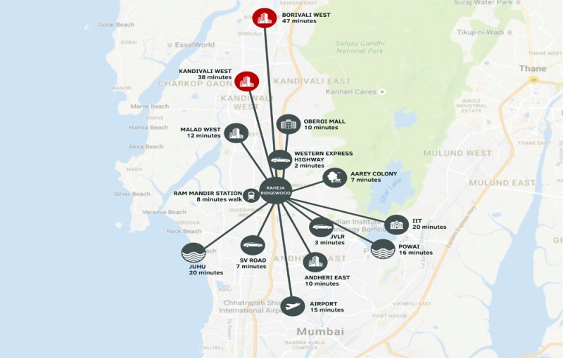 Raheja Ridgewood Location Map
