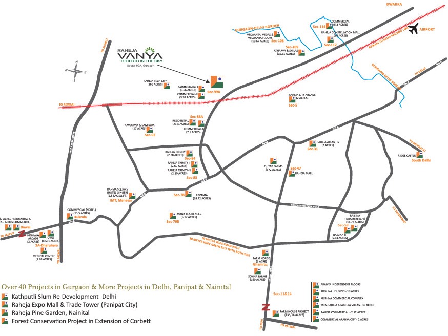 Raheja Vanya Location Map