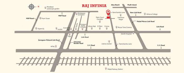 Raj Infinia Location Map