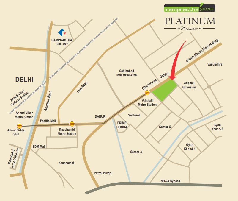Ramprastha Platinum Premier Location Map