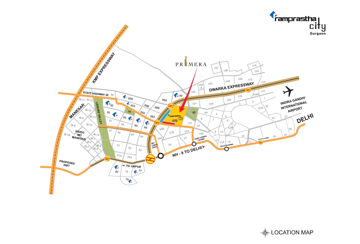 Ramprastha Primera Location Map