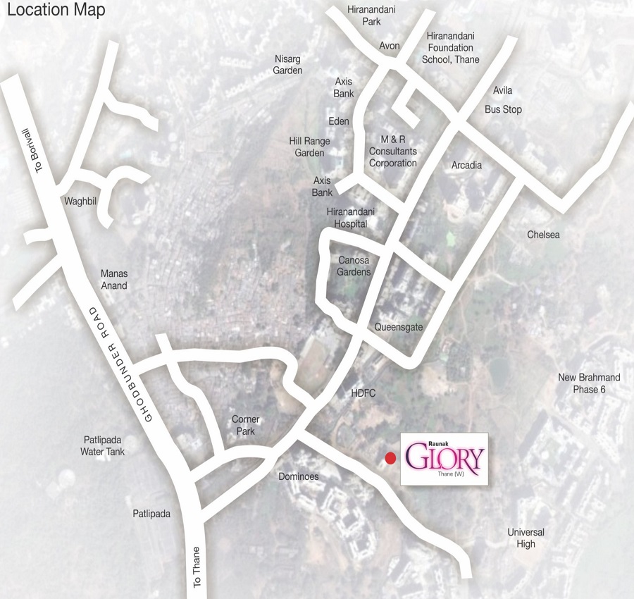 Raunak Glory Location Map