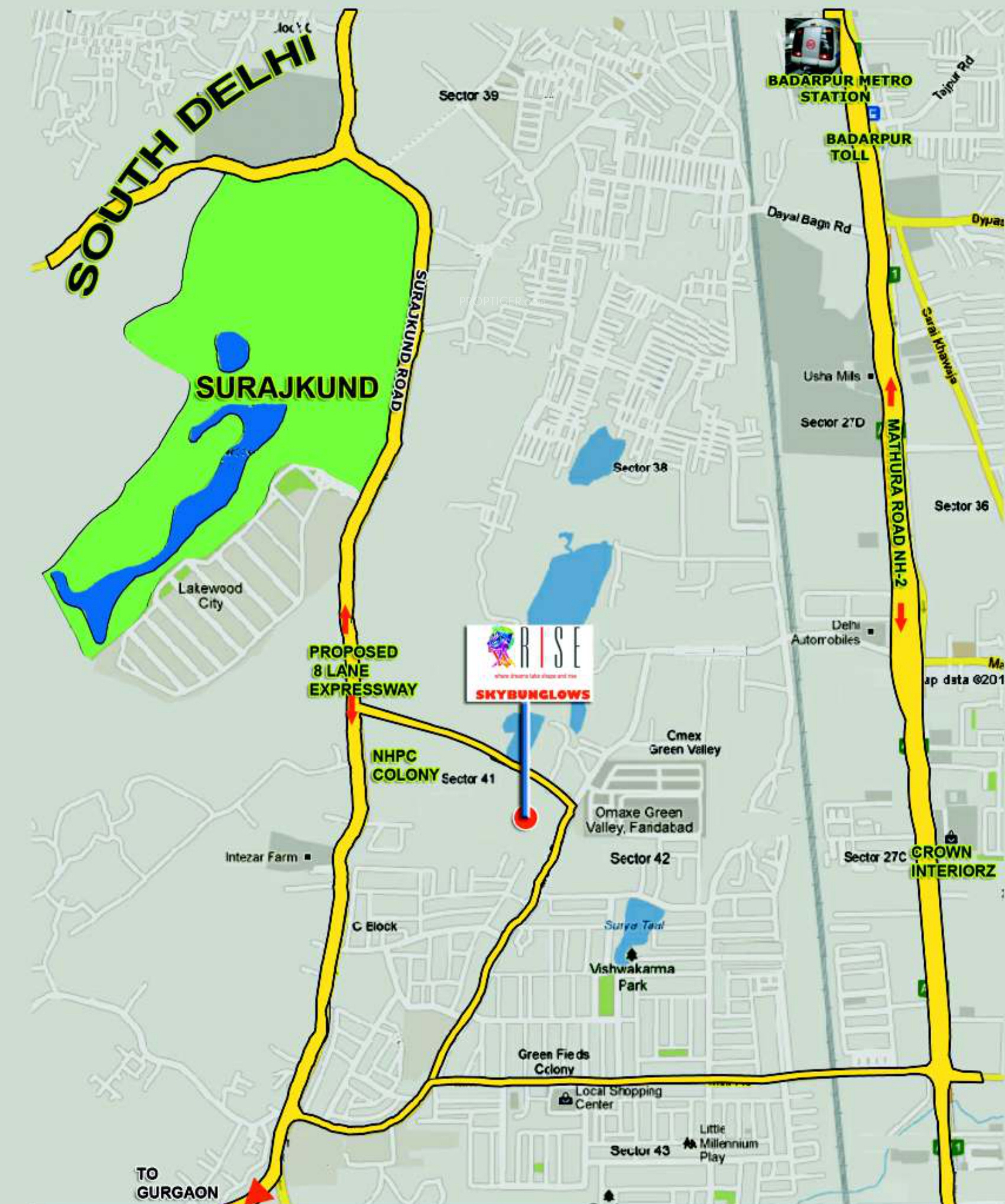 Rise Sky Bungalows Location Map