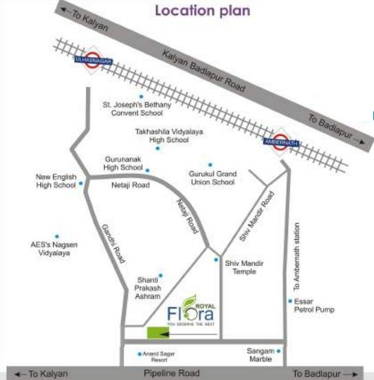 Royal Flora Location Map Ambernath, Mumbai