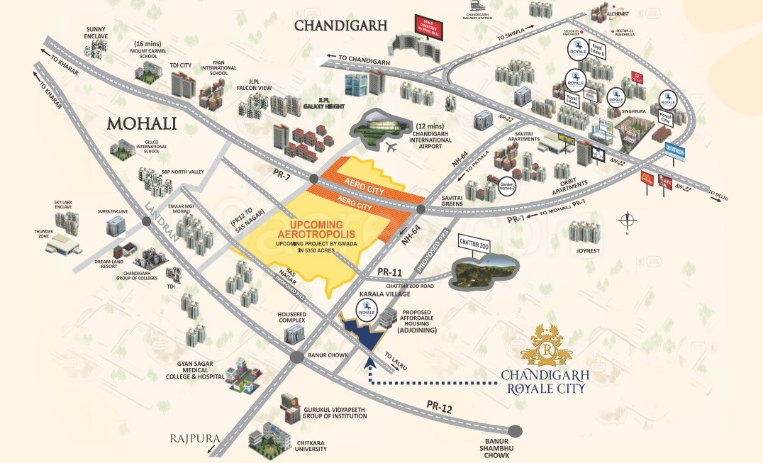 Chandigarh Royale City Location Map Zirakpur, Chandigarh