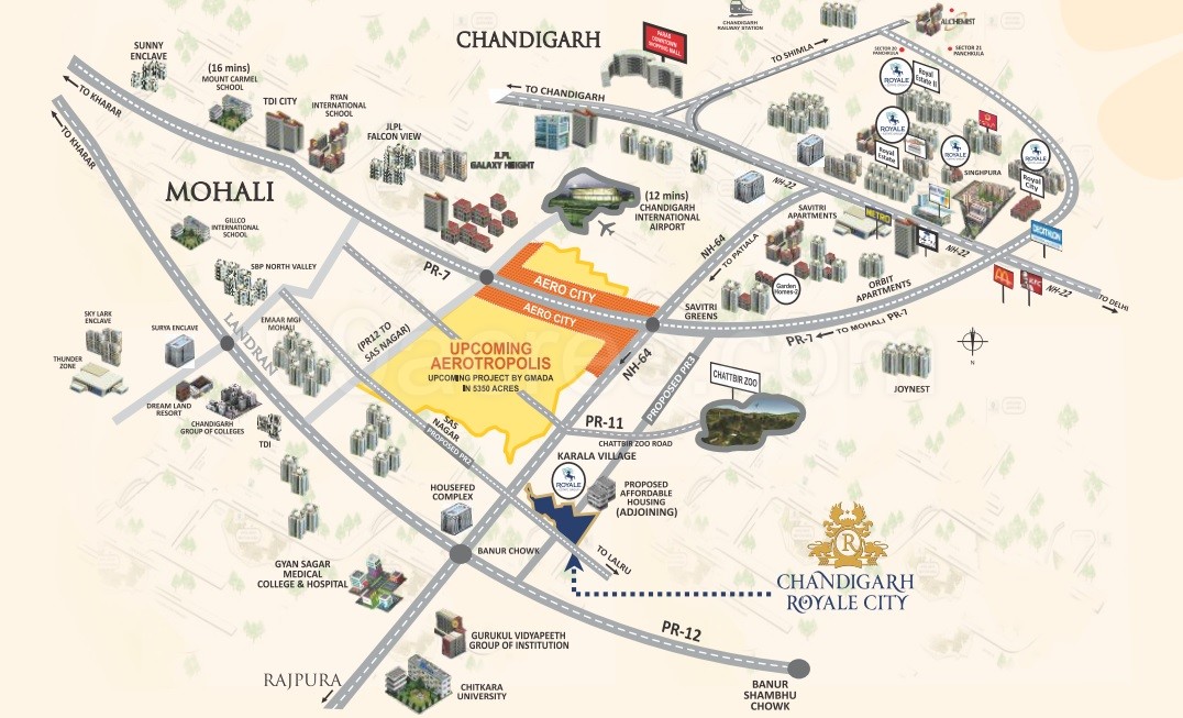 Royale Chandigarh Royale City Location Map