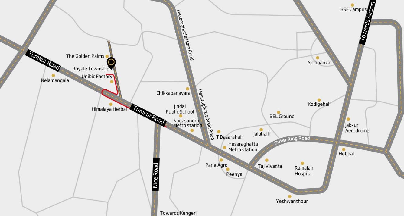 Royale Township Location Map Tumkur Road, Bangalore