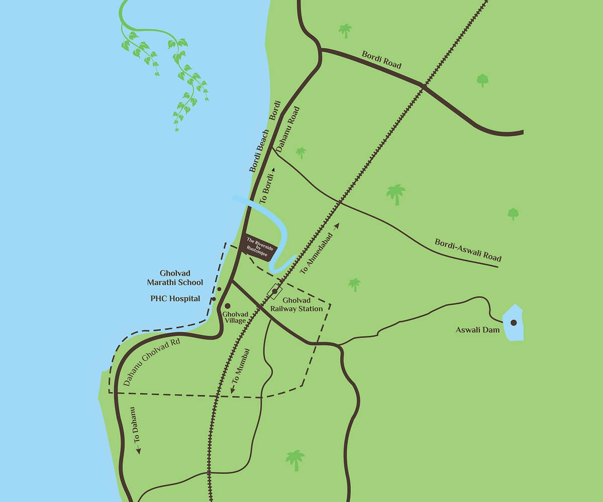 Rustomjee Riverside Location Map