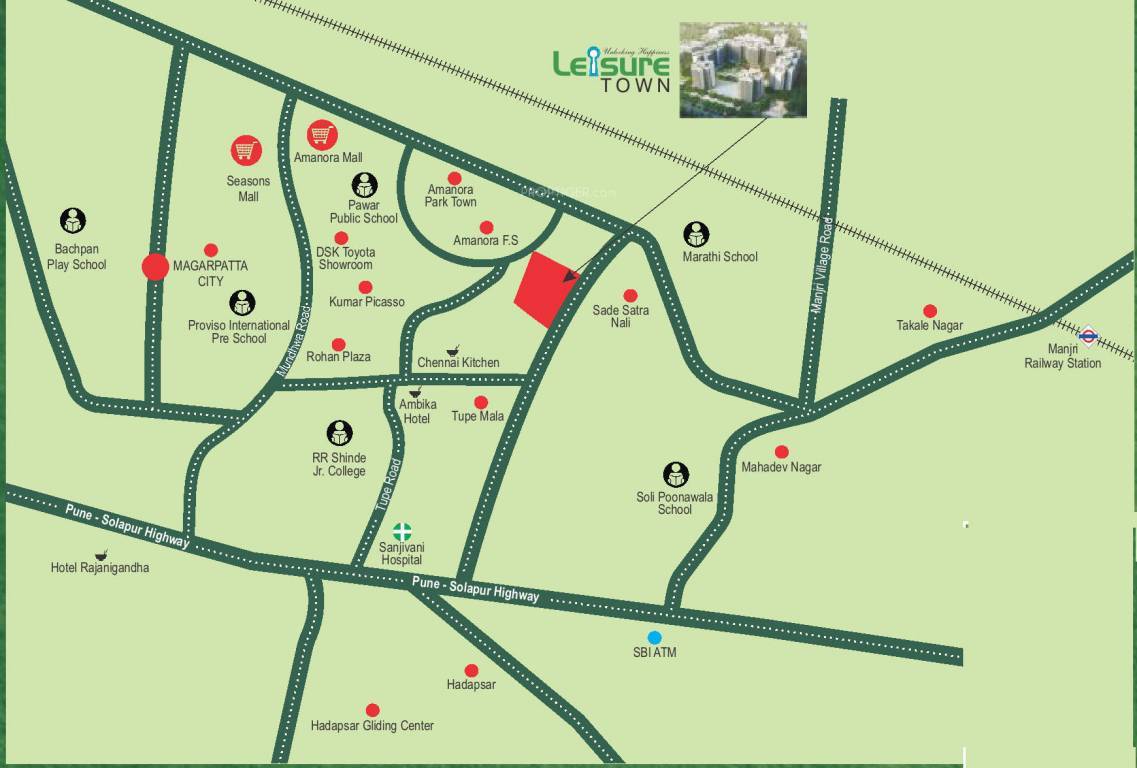 Sai Proviso Leisure Town Location Map Hadapsar, Pune
