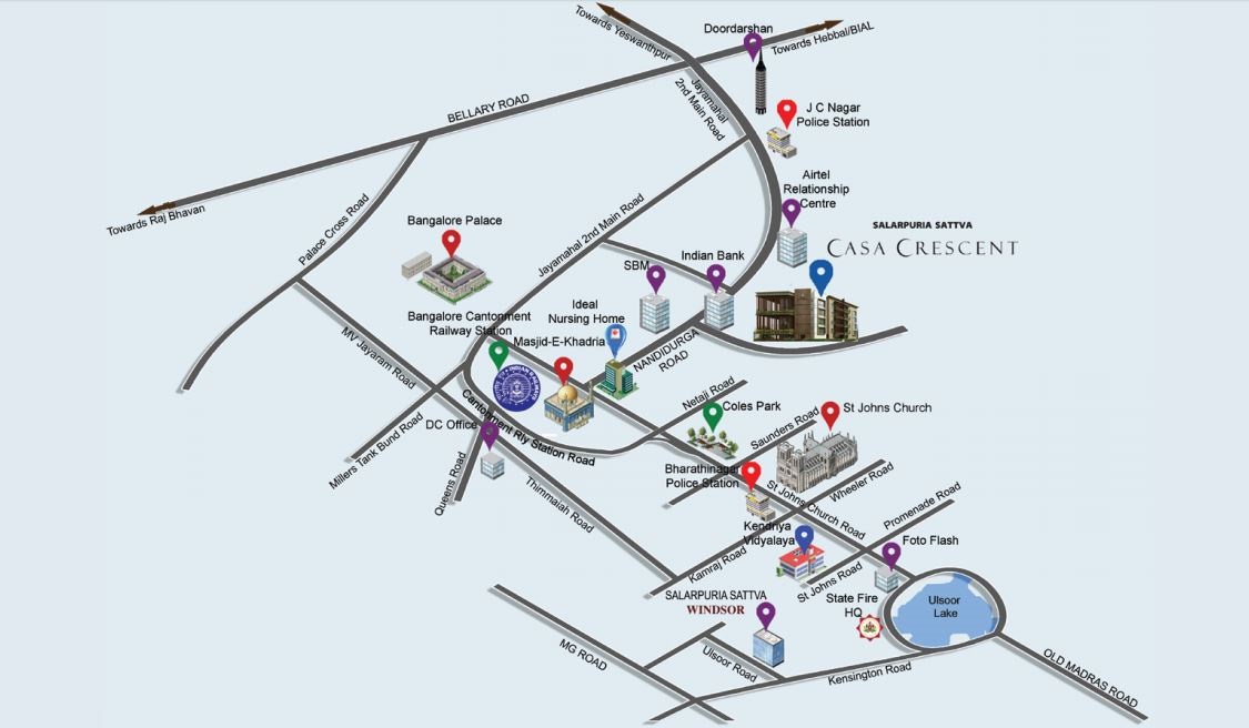 Salarpuria Sattva Casa Crescent Location Map