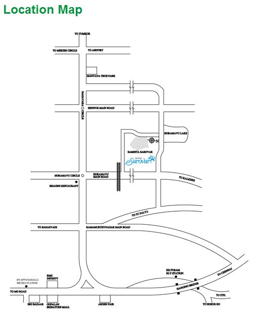 Samhita Sarovar Location Map Horamavu, Bangalore