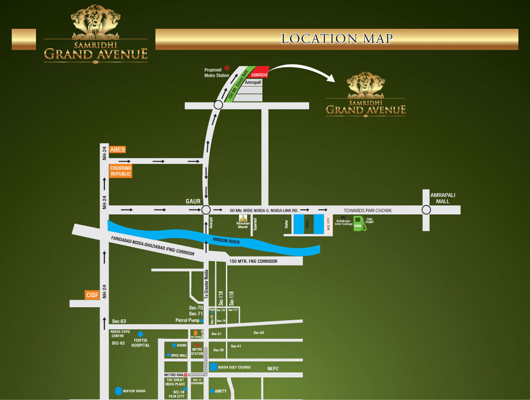 Samridhi Grand Avenue Location Map