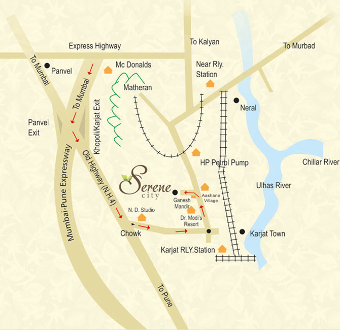 Sanghvi Serene City Location Map