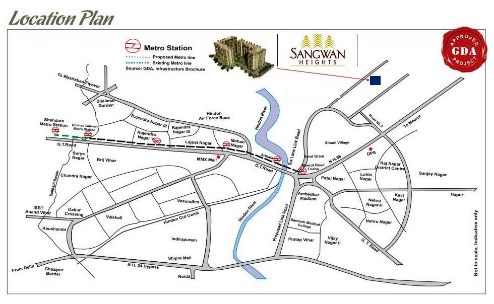 Sangwan Heights Location Map