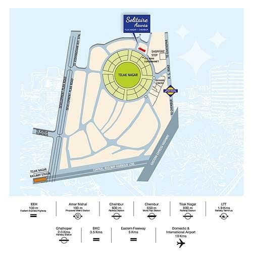 Sanket Solitaire Aawas Location Map Tilak Nagar, Mumbai
