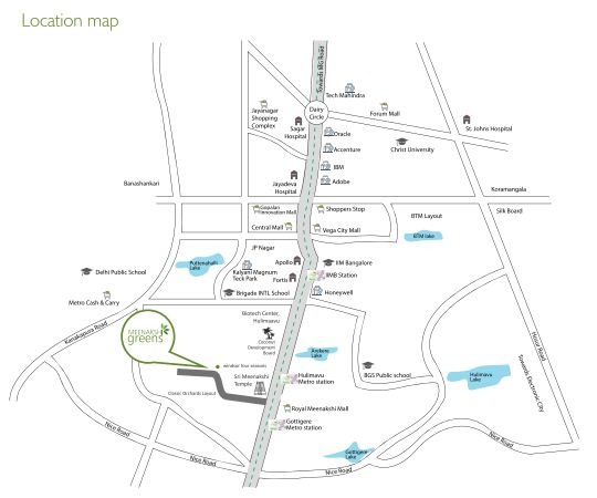 Sapthagiri Meenakshi Greens Location Map