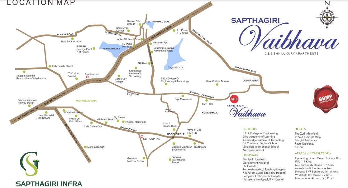 Sapthagiri Vaibhava Location Map