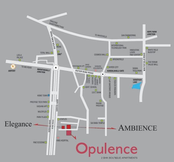 Saritha Opulence Location Map