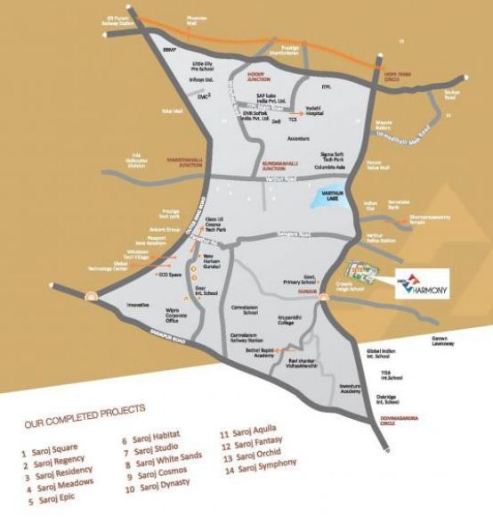 Saroj Harmony Location Map