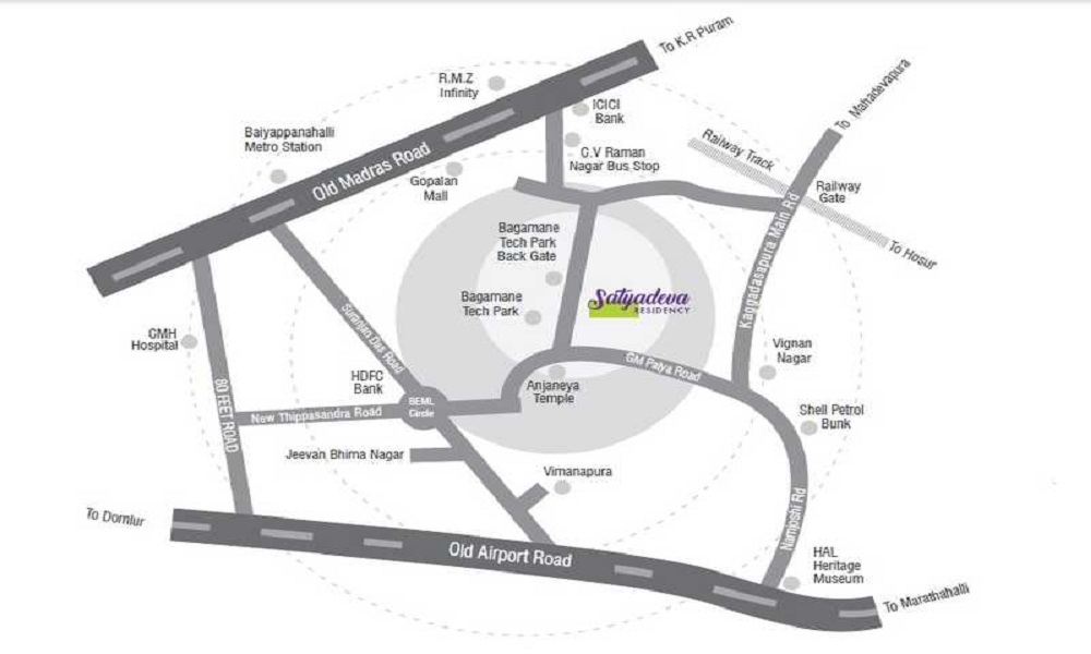 Satyadeva Residency Location Map