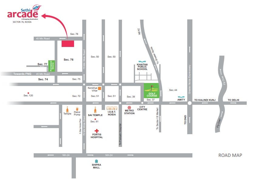 Sethi Arcade Location Map