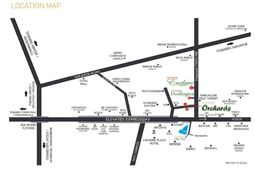 Shanders Orchards Location Map