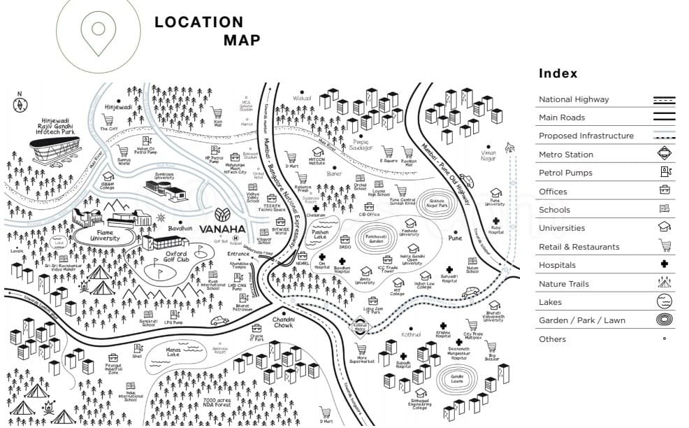Shapoorji Pallonji Vanaha Springs Location Map