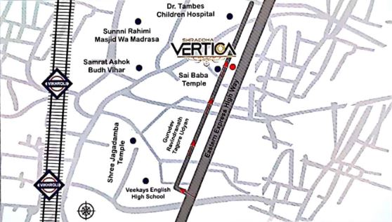 Shraddha Vertica Location Map