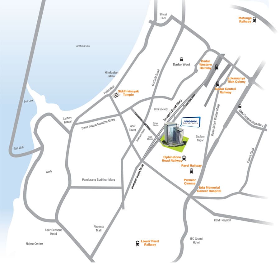Shree Naman Midtown Location Map