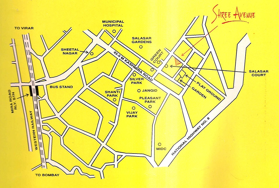 Shreedham Shree Avenue Location Map