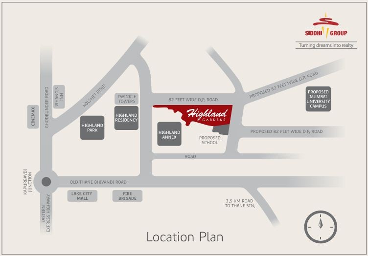 Siddhi Highland Gardens Location Map Dhokali, Thane
