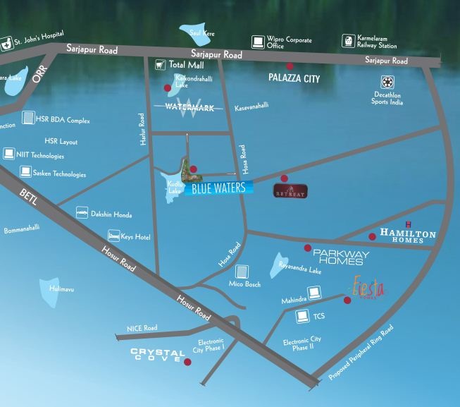 Sjr Blue Waters Location Map