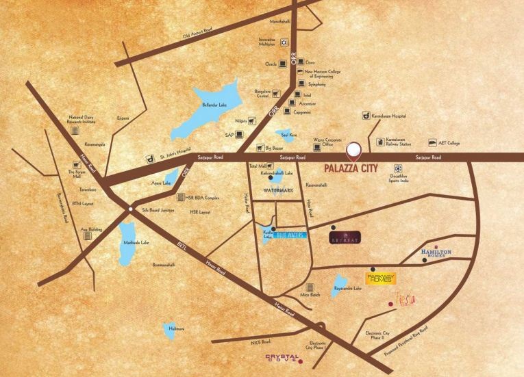 Sjr Palazza City Location Map