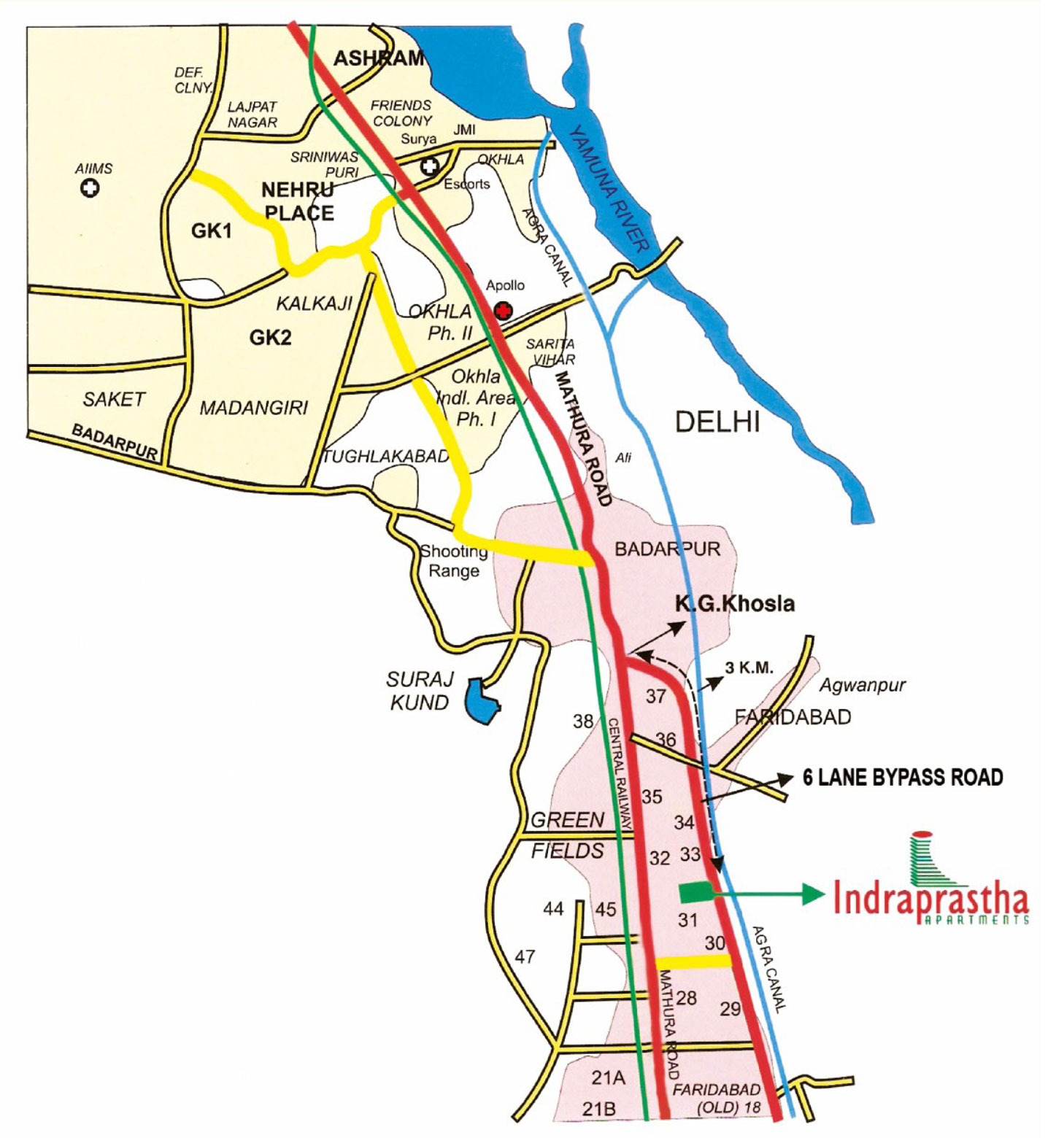 Slf Indraprastha Apartments Location Map