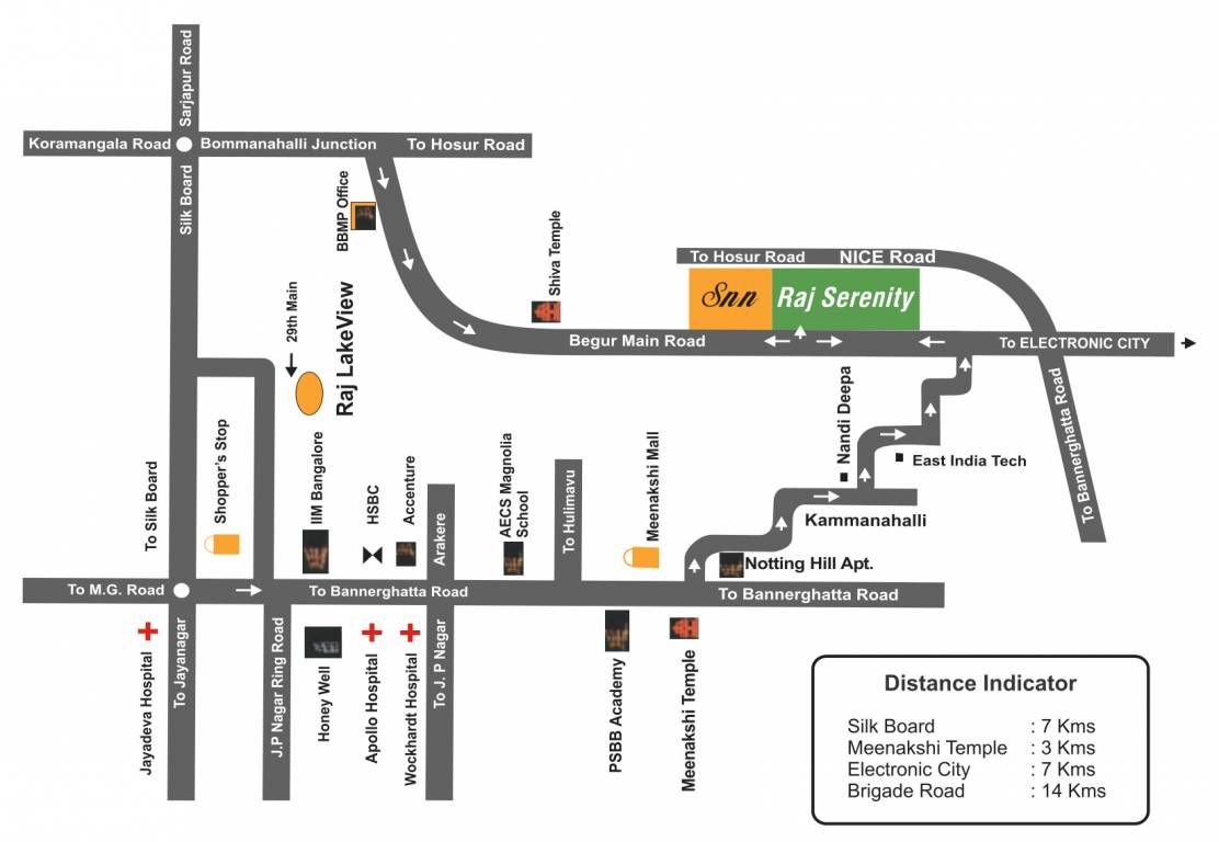 Snn Raj Serenity Location Map