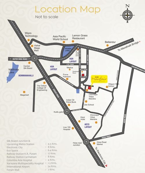 Hsr Layout Bangalore Map Snr Mayfair Location Map | Hsr Layout, Bangalore