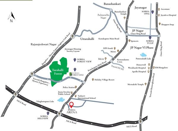 Sobha Arena Location Map