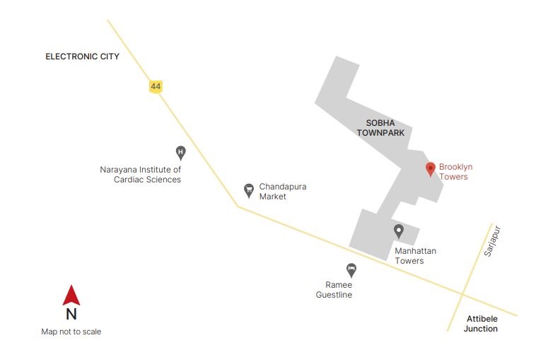 Sobha Brooklyn Towers Location Map