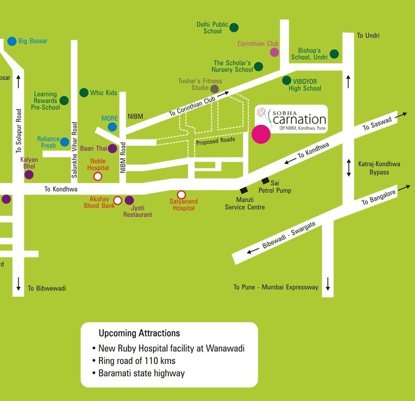 Sobha Carnation Location Map