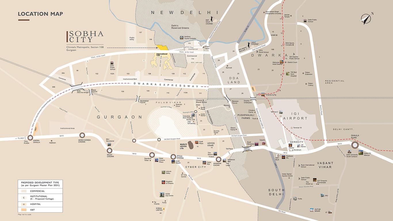 Sobha Urban Park Residences Location Map