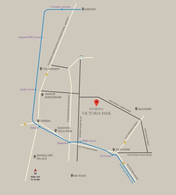Sobha Victoria Park Location Map