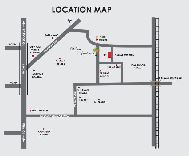 Soham Apartment Location Map Hadapsar, Pune