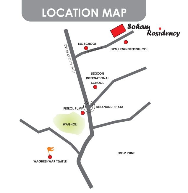 Soham Residency Location Map Wagholi, Pune