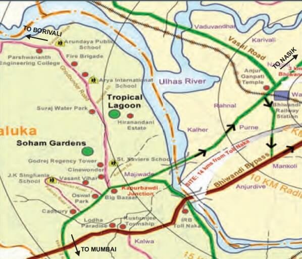 Soham Tropical Lagoon Location Map Kavesar, Thane