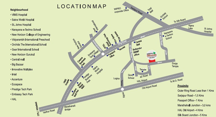 Sonestaa Iwoods Location Map