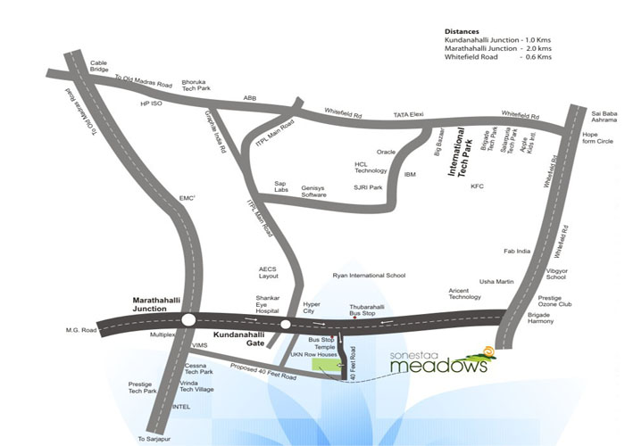 Sonestaa Meadows Location Map