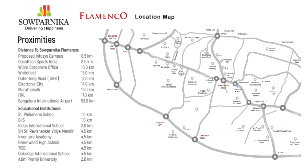 Sowparnika Flamenco Location Map