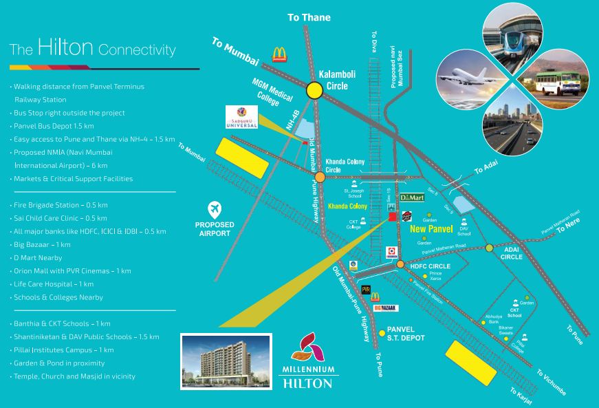 Space India Millennium Hilton Location Map