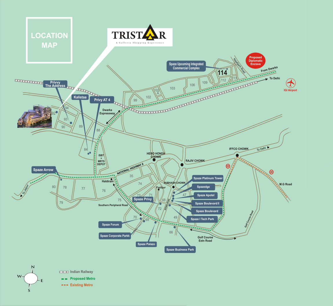 Spaze Tristaar Location Map