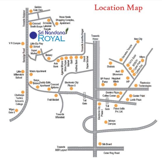 Sri Nandana Royal Location Map